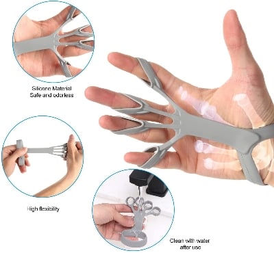 Picture of Silicone Grip Device Finger Exercise Stretcher Arthritis Hand Grip Trainer Strengthen Rehabilitation Training To Relieve Pain