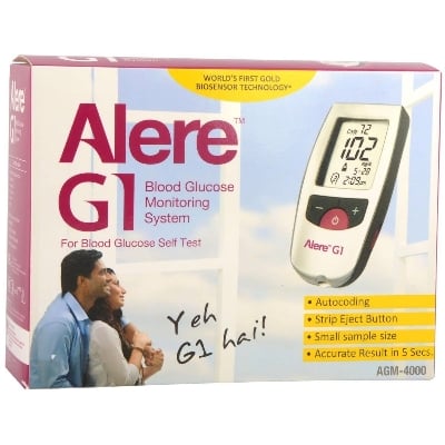 Picture of Alere G1 Medical Blood Sugar Tester Diabetes Glucose Meter Glucose Sugar Testing Machine 25 Test Strips Diabetes Lancets Blood Test Finger