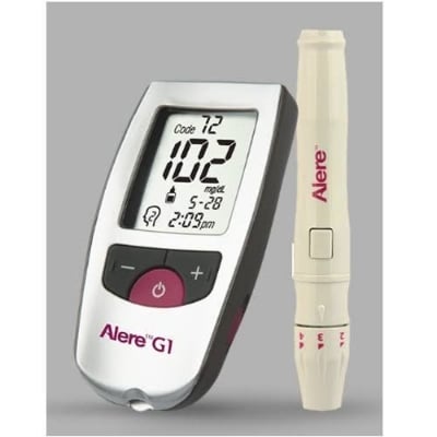 Picture of Alere G1 Medical Blood Sugar Tester Diabetes Glucose Meter Glucose Sugar Testing Machine 25 Test Strips Diabetes Lancets Blood Test Finger
