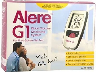 Picture of Alere G1 Medical Blood Sugar Tester Diabetes Glucose Meter Glucose Sugar Testing Machine 25 Test Strips Diabetes Lancets Blood Test Finger