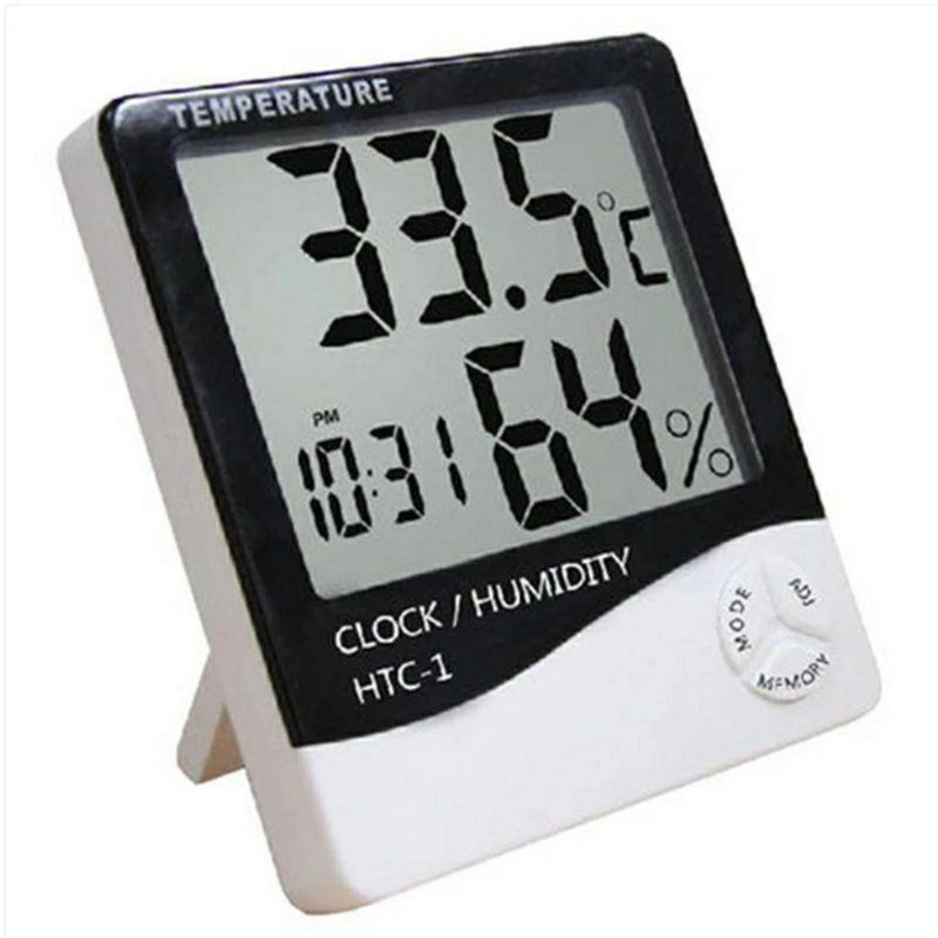 Picture of Hygromter HTC-2 Digital LCD Temperature Thermometer Humidity Meter Clock with Sensor Cable