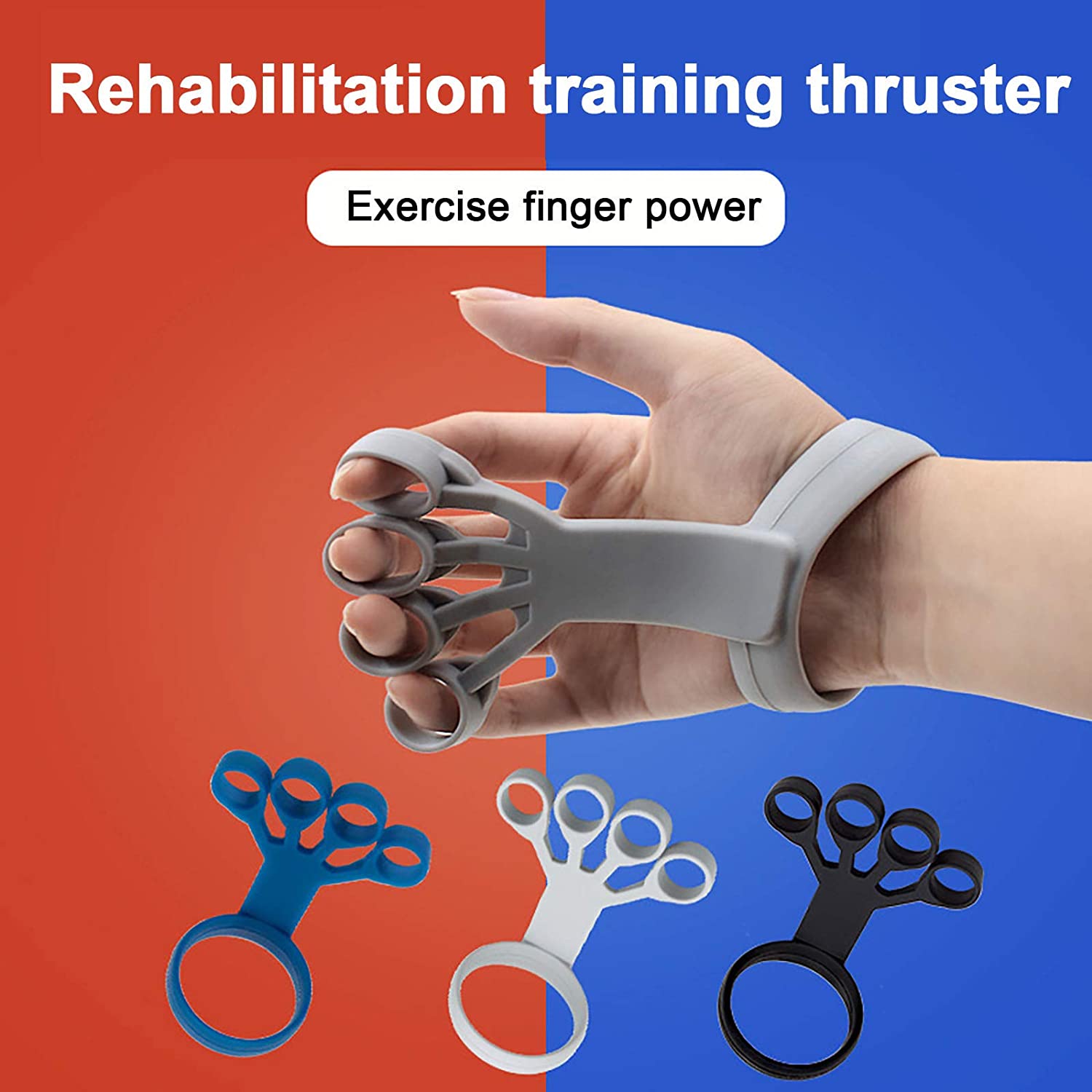 Picture of 1PC Strength Silicone Hand Grips Finger Exercise Wrist Stretcher Trainer Strengthener Rehabilitation Workout Pain Relief 3 Kinds