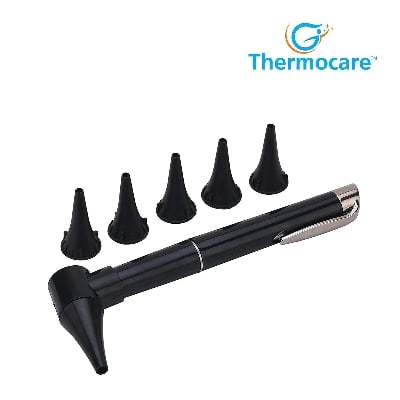 Picture of Thermocare Portable Otoscope Penlight for Ear, Eye and Throat (Black)