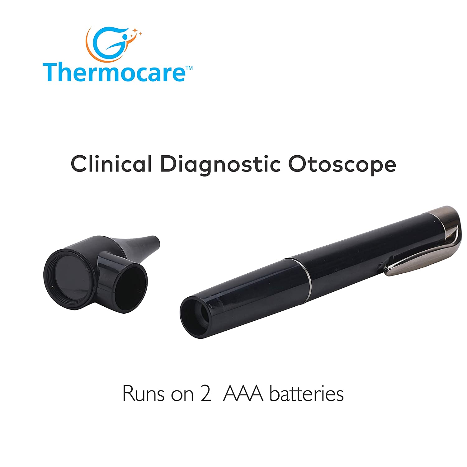 Picture of Thermocare Portable Otoscope Penlight for Ear, Eye and Throat (Black)