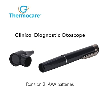 Picture of Thermocare Portable Otoscope Penlight for Ear, Eye and Throat (Black)