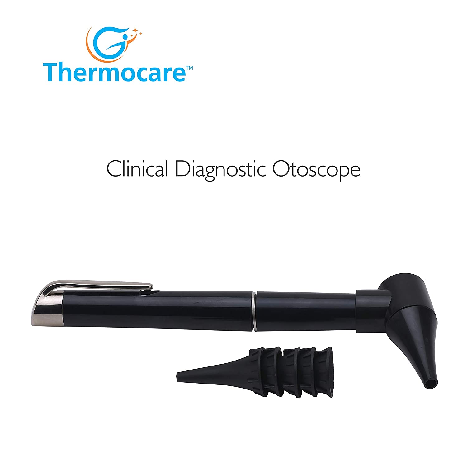 Picture of Thermocare Portable Otoscope Penlight for Ear, Eye and Throat (Black)