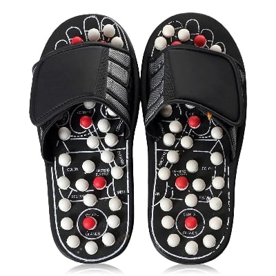 Picture of Spring Acupressure and Magnetic Therapy Accu Paduka Slippers for Full Body Blood Circulation Natural Leg Foot Massager Slippers For Men and Women ( Unisex )