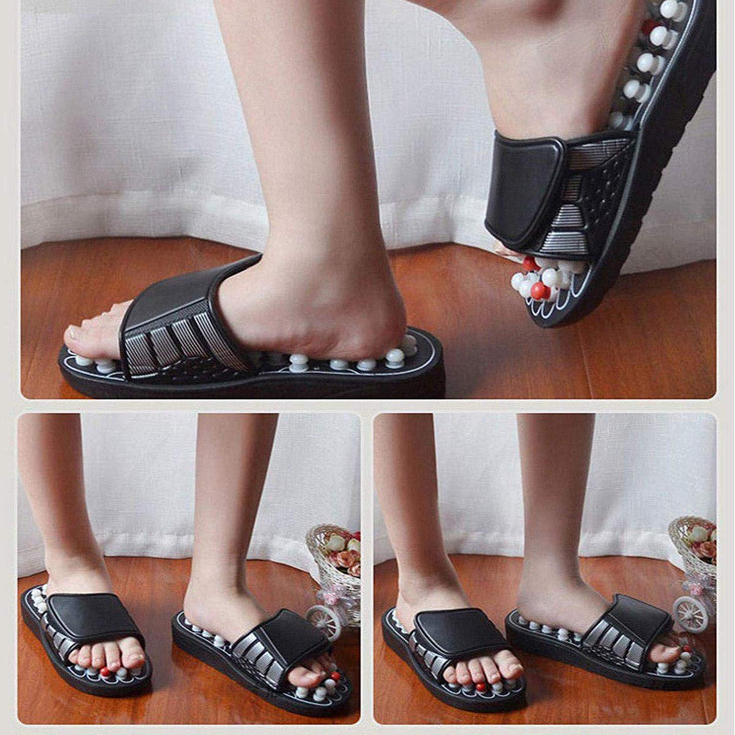 Picture of Spring Acupressure and Magnetic Therapy Accu Paduka Slippers for Full Body Blood Circulation Natural Leg Foot Massager Slippers For Men and Women ( Unisex )