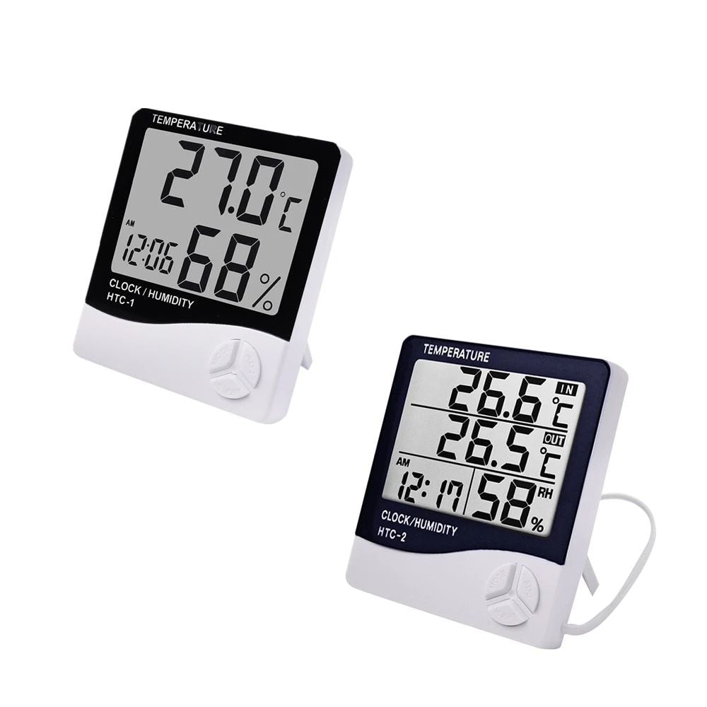 Picture of LCD Electronic Digital Temperature Humidity Meter Thermometer Hygrometer Indoor Outdoor Weather Station Clock HTC-1 HTC-2