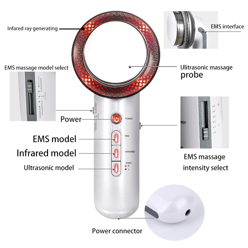 Picture of Ultrasound Cavitation EMS Body Slimming Fat Barning Weight Loss Infrared Ultrasonic Wave Therapy Beauty Body Slimming Machine