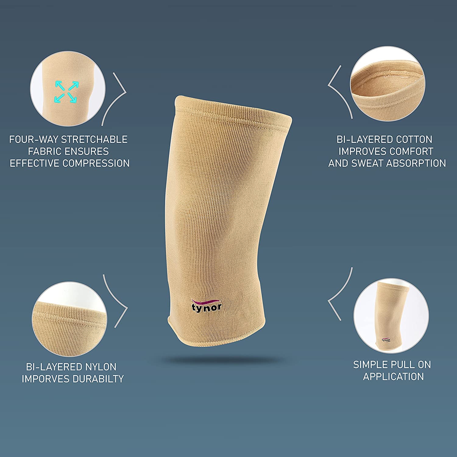 Picture of Tynor Knee Cap Pair(Relieves Pain, Support, Uniform Compression)