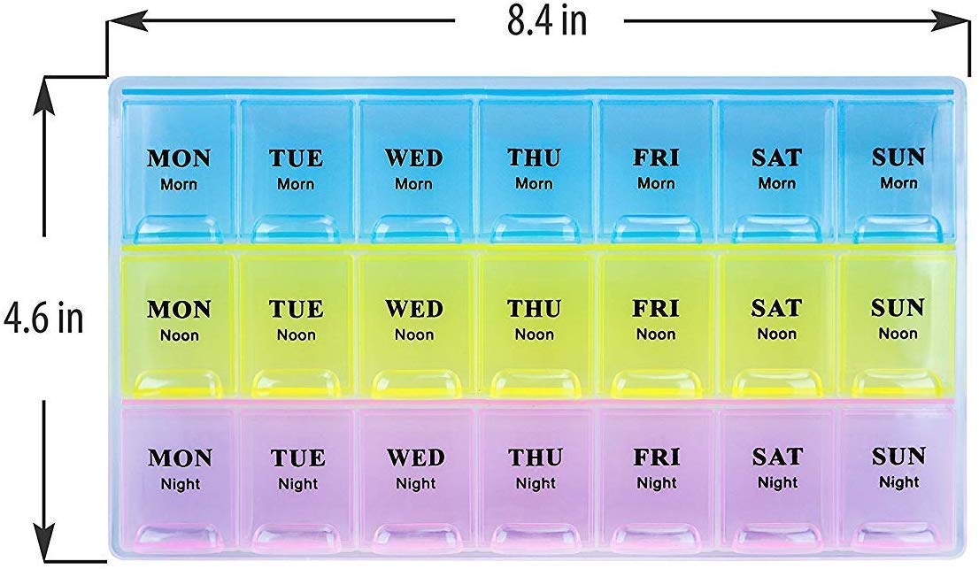 Picture of Homesoul Medicine Organizer Reminder Storage Box for 28 Days or 4 Weeks, Pack of 1