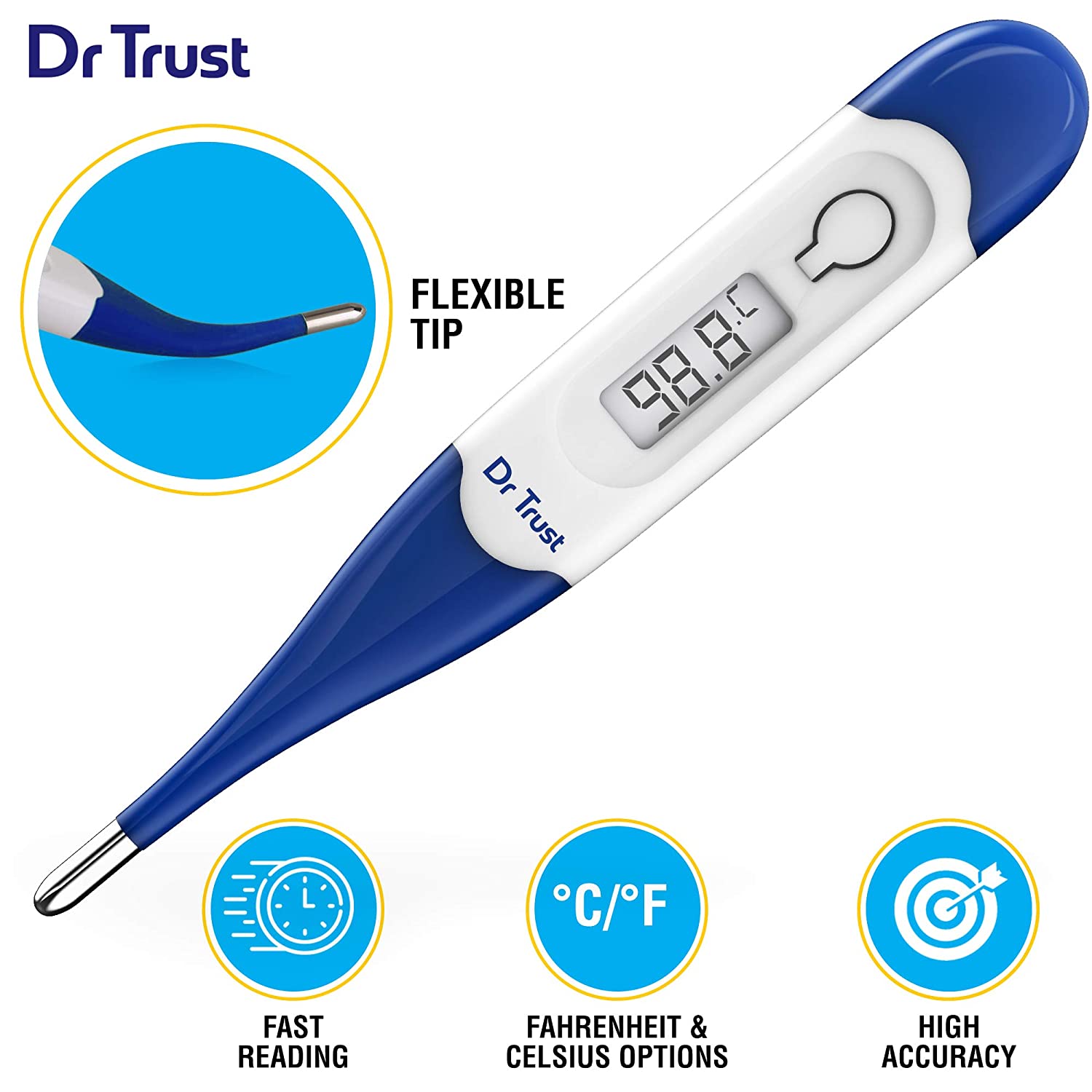 Picture of Heartman Waterproof Flexible Tip Digital Thermometer