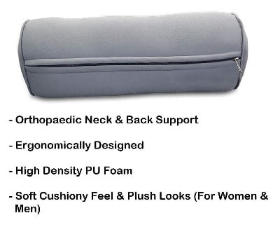 Picture of Ergonomically Designed High-Density PU Foam, Soft Cushiony Feel and Plush Orthopaedic Neck and Back Support Round Cervical Pillow for Women and Men (Universal Size)