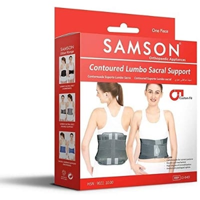 Picture of Samson Orthotics Contoured Lumbo Sacral LS Support Belt Spinal, Acute and Chronic Lower Back Pain, Spondylosis, Osteoporosis, Slip Disc, Post Disketomy Care for Women and Men