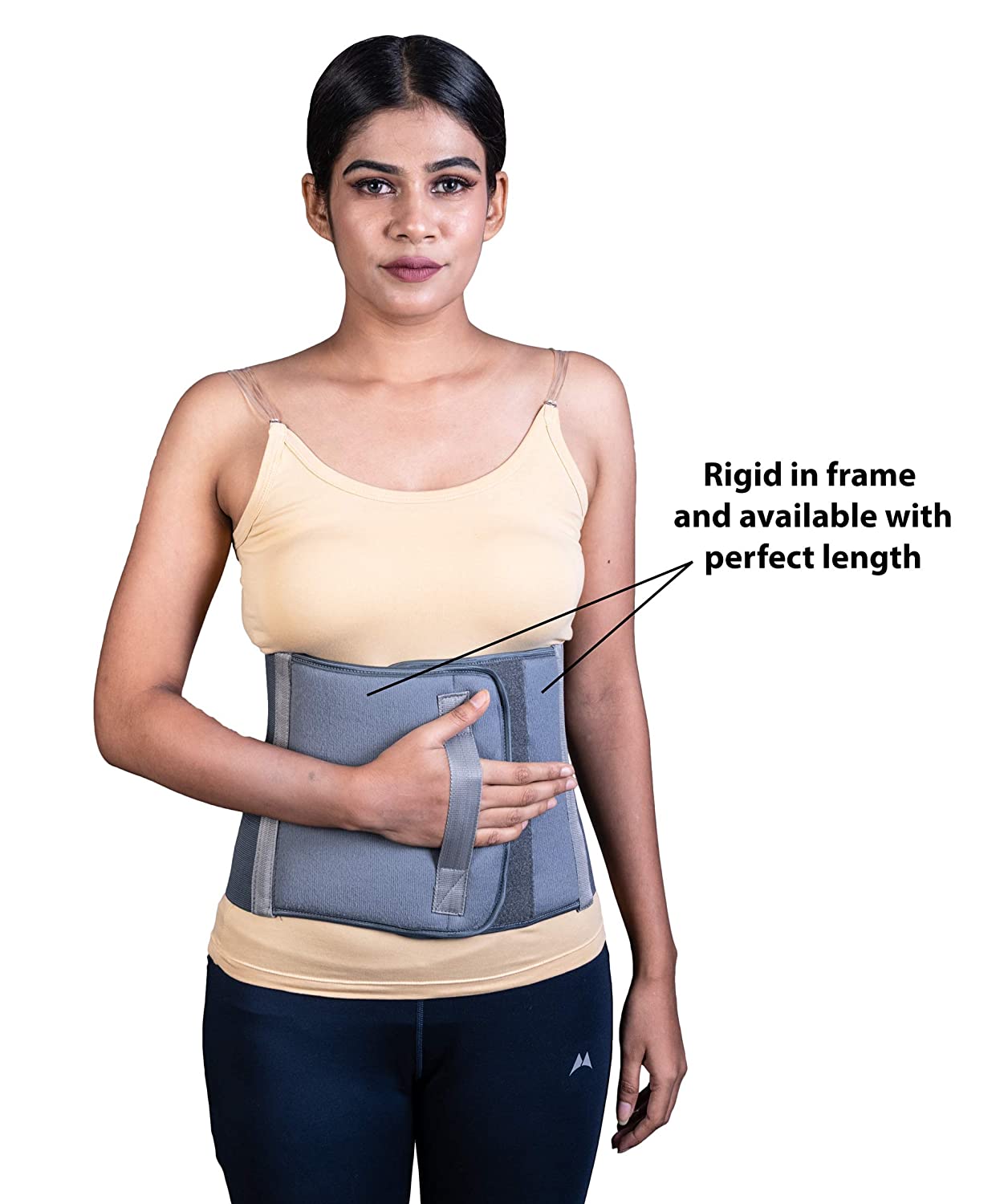 Picture of Abdominal Belt after delivery Tummy Reduction Trimmer Belly Slimming Binder for Women & Men Abdomen Compression Support Grey Hook and Loop closure