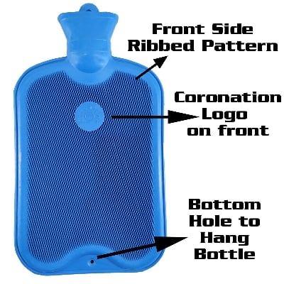 Picture of Coronation 1.5 Litres Leakproof Rubber Hot Water Bottle for Pain Relief One Side Ribbed (Backpain, Neckpain, Stomachpain)