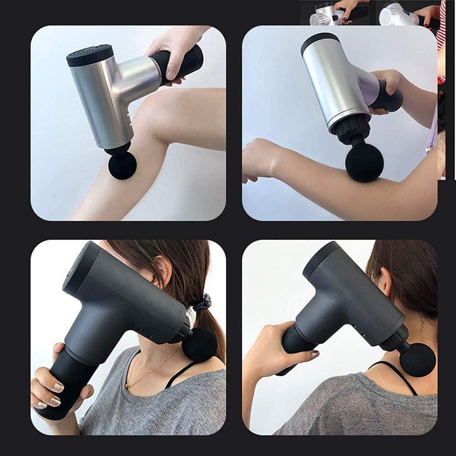 Picture of Massager Machine Tissue Muscle Massager Muscle Pain Body Relaxation Slimming Shaping Pain Relief 6 Speed for Pain and Stress Relief with 4 Massage Head, 1Pc (Random Color)