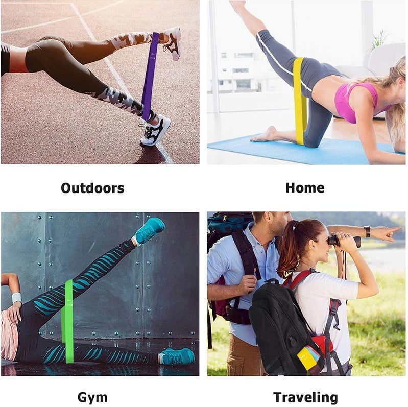 Picture of 4pcs Yoga Resistance Rubber Bands Fitness Elastic Bands 0.3mm-1.1mm Training Fitness Gum Pilates Sport Crossfit Workout Equipment