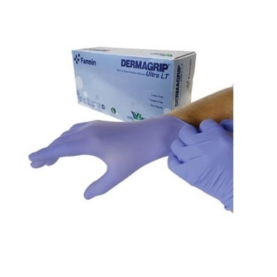 Picture of DERMAGRIP Powder Free Blue Nitrile Hand Gloves (100pcs 1box)