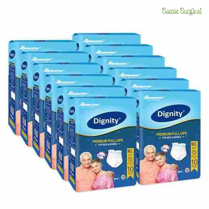 Picture of ROMSONS DIGNITY MAGNA LARGE ADULT DIAPERS -10 Medium And Large Madum