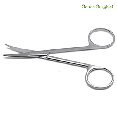 Picture of 2 Iris Scissors 4.5" Curved & Straight Surgical Dental Instruments 1pcs