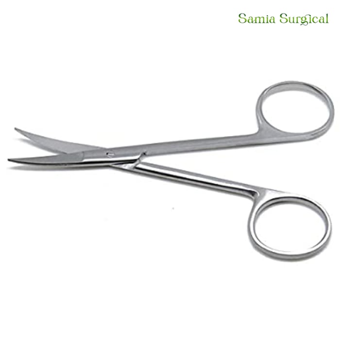 Picture of 2 Iris Scissors 4.5" Curved & Straight Surgical Dental Instruments 1pcs