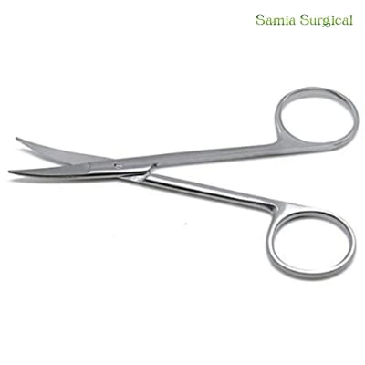 Picture of 2 Iris Scissors 4.5" Curved & Straight Surgical Dental Instruments 1pcs