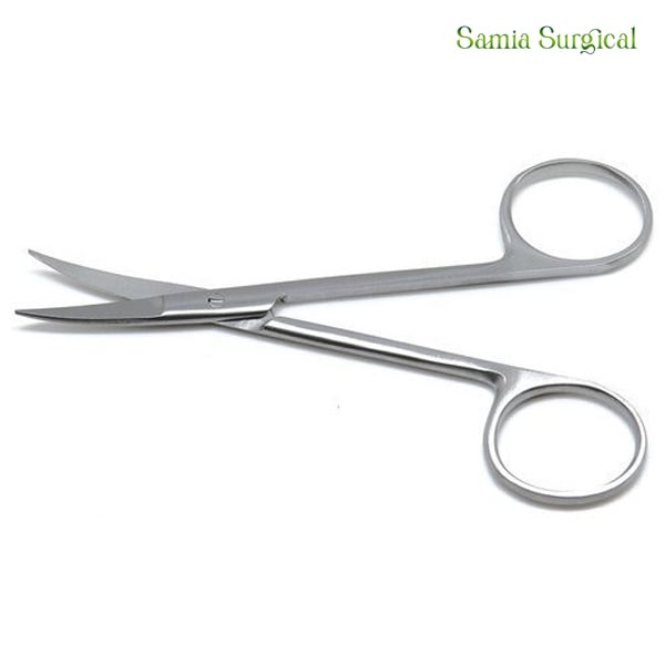 Picture of 2 Iris Scissors 4.5" Curved & Straight Surgical Dental Instruments 1pcs
