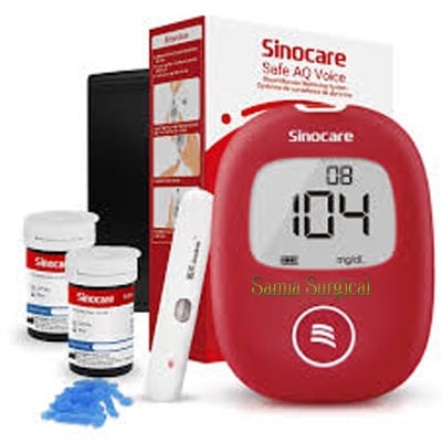 Picture of Sinocare Safe AQ Smart Glucometer Blood Glucose / Suger Test Meter Diabetes Test Machine Blood Glucose Monitoring System by Honestime