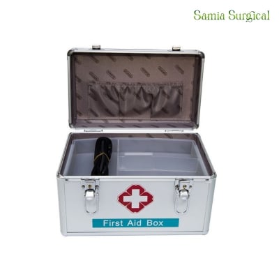 Picture of First Aid Kit Box Double Lock Aluminium with full Set 10 iterm