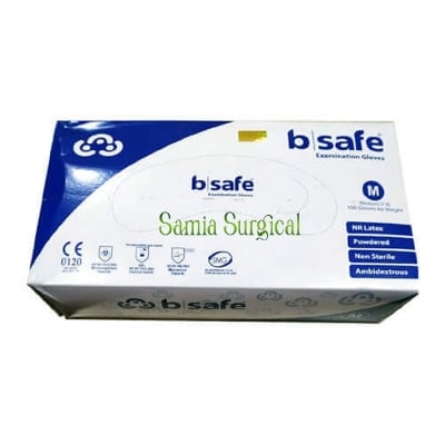 Picture of White Latex Examination Gloves 100pcs, 1box