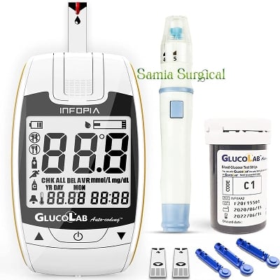 Picture of GLUCOLAB Blood Glucose Test Meter 100pcs needle Free