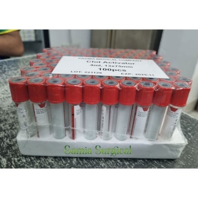 Picture of Clot Activator Tube Cure  (13 x 75 mm )(Red Cap) 100pcs