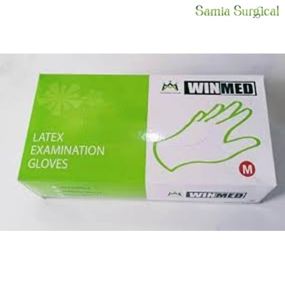 Picture of Winmed Latex Examination Gloves  100pcs,1box (Large .Medium. Small)