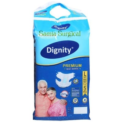Picture of Dignity Premium Adult Diapers Romsons  L,M Pack Of 5 pcc 1pkt - Blue
