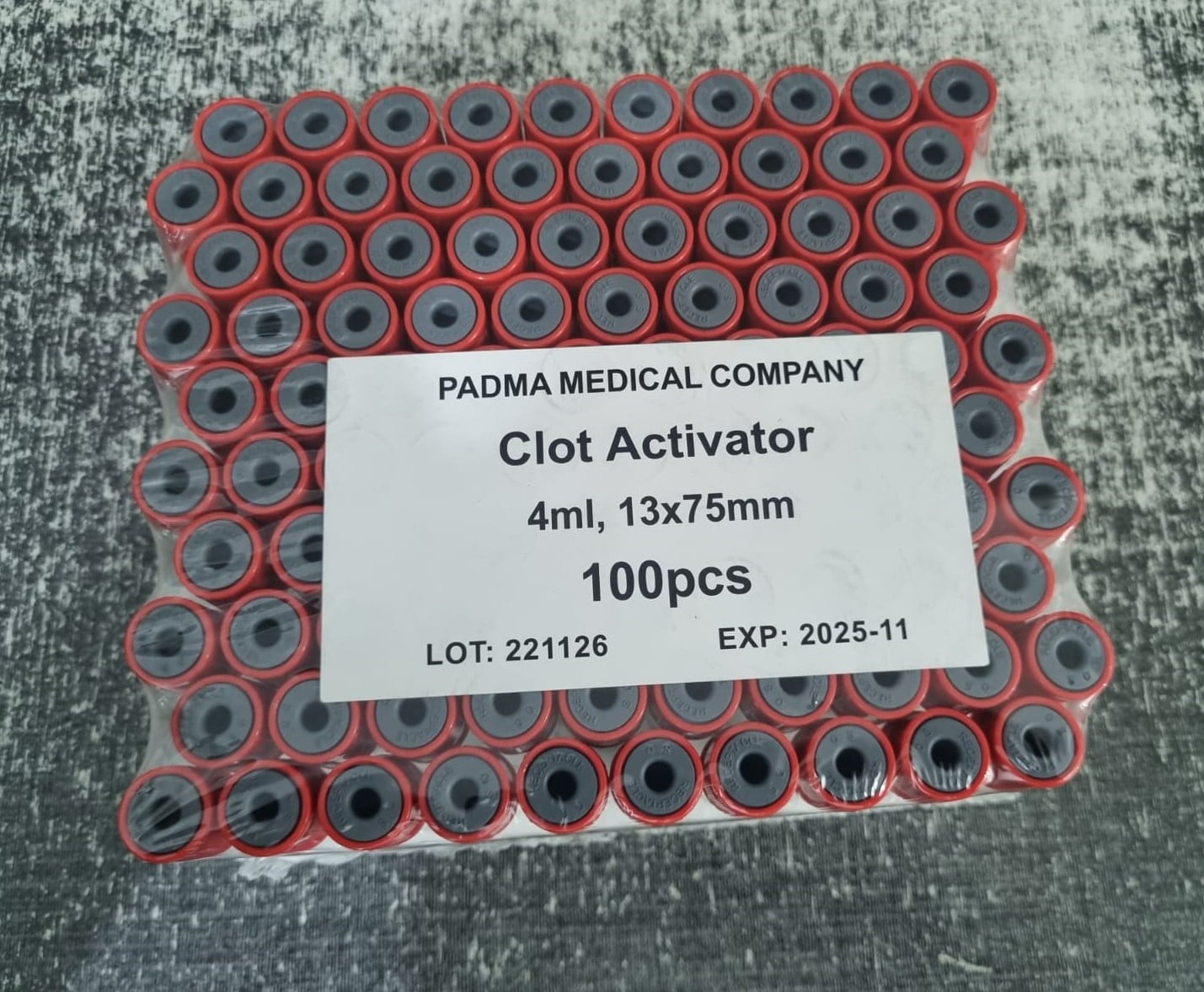 Picture of Clot Activator Tube 4ml (13 x 75 mm )(Red Cap) 100pcs