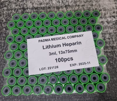 Picture of Lithium Heparin Vacuum Blood Collection Tube Green 4ML,13=75mm 100pcs