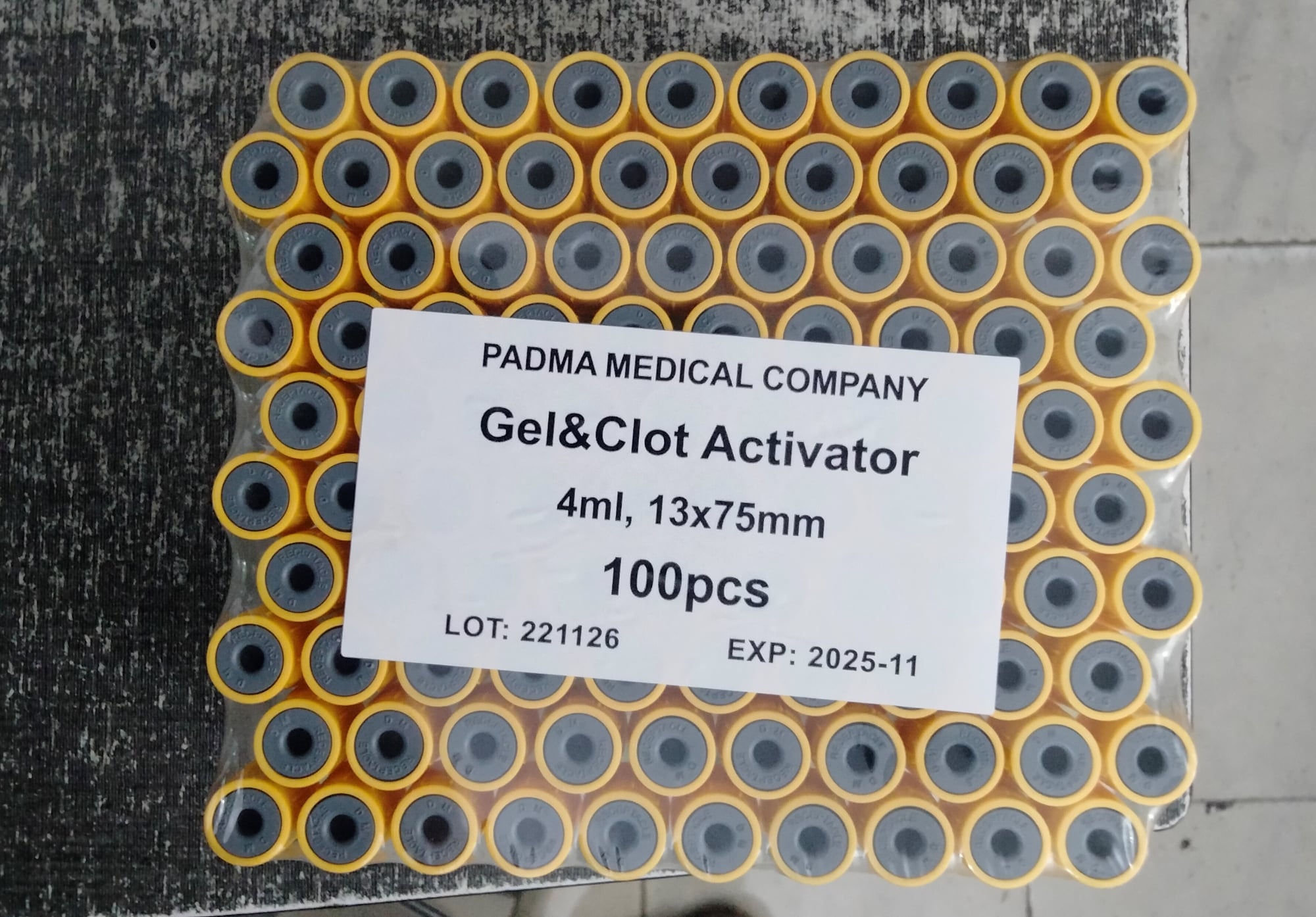 Picture of GEL + CLOT ACTIVATOR 4 ML,13-75mm Yellow Cap (100pcs)