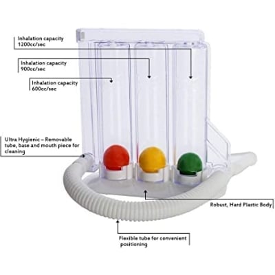 Picture of Respirometer 3 Ball Spirometer Lung Exerciser Romsons