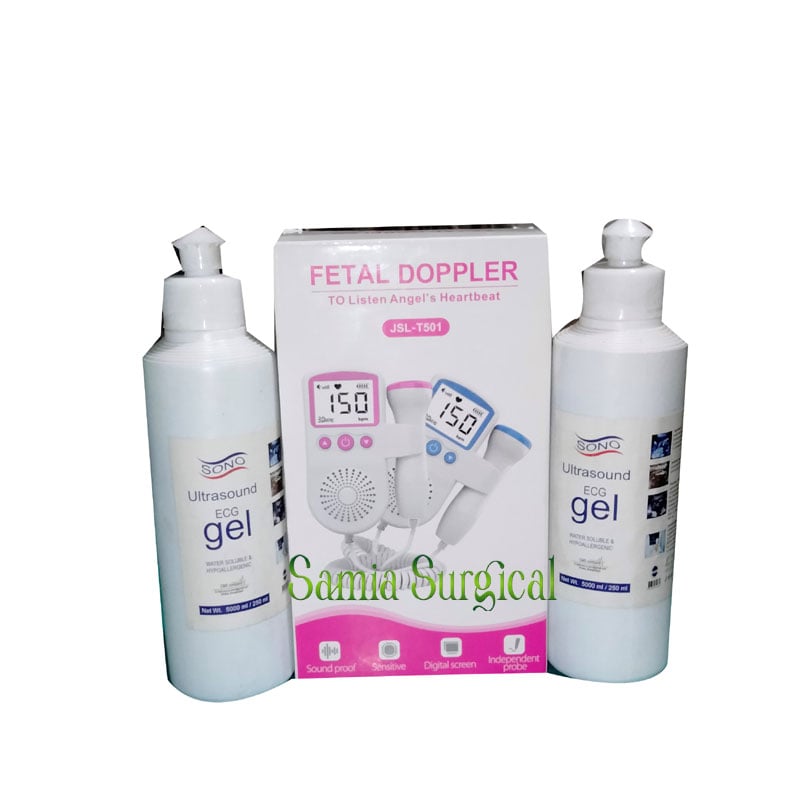 Picture of Fetal Doppler Mine JSL-T501 (1pcs)With 2pcs 250ml Ultrasono Gel Free