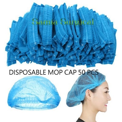 Picture of DISPOSABLE MOP CAP 50 PCS BLUE