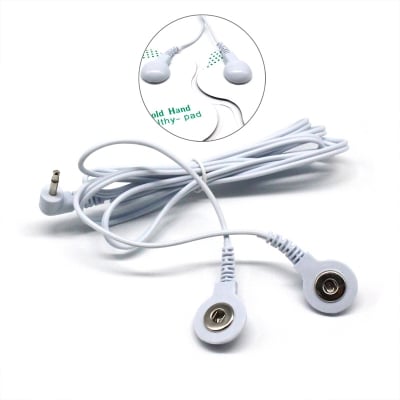 Picture of 1pcs 2 Ways Electrode Tens Botum Type Cable Conductive Line Wire Head 2.5mm for Electrode Pad 4pcs Digital Tens Pad by Machine Therapy Massage - Int: One size