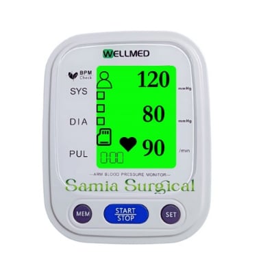 Picture of Wellmed Digital Blood Pressure Machine Voice Broadcasting and high resolution LCD Display. - Hand