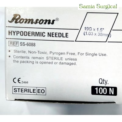 Picture of Romsons Disposable Hypodermic Needle Size(18G,19G,26G, 27G) 100pcs 1box