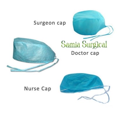 Picture of Doctor Cap with Ties Blue 50pcs (1 Pakit)