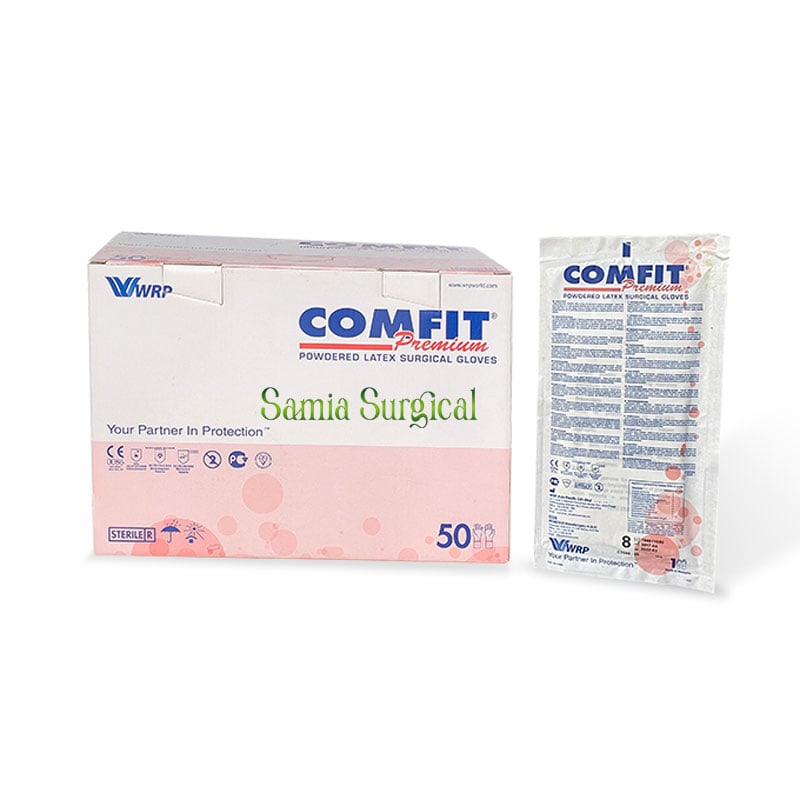 Picture of Comfit Surgical Hand Gloves (5Pair) Powdered Latex Gloves Original Malaysian