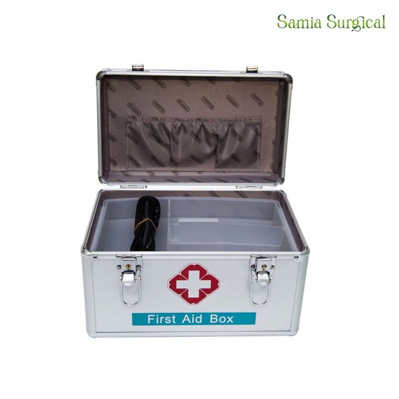 Picture of First Aid Box with Security Lock Systam  Silver ,Blue, 1pcs