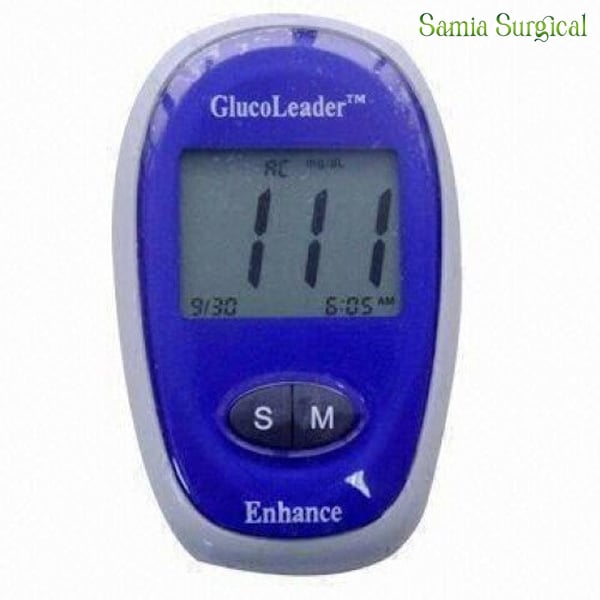 Picture of Glucoleader Enhance Blood Glucose Meter-Blue With 10 Test Strips - Hand