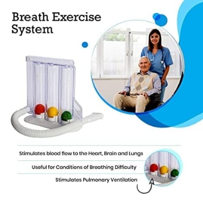 Picture of 3 Ball Lung Exerciser, Hygenic, Washable Respiratory Exerciser Respirometer,Pack of 1,Multicolor